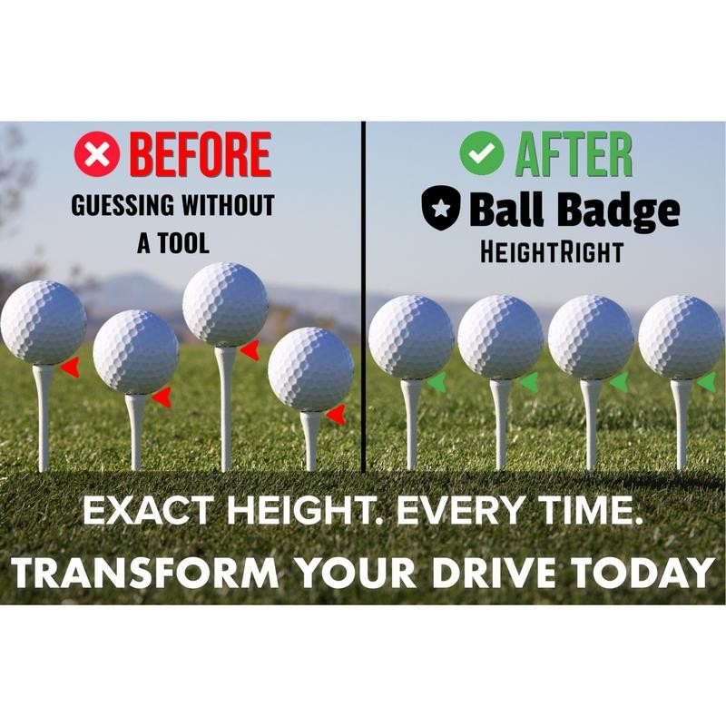Ball Badge HeightRight Adjustable Golf Tee Height Tool – Precision