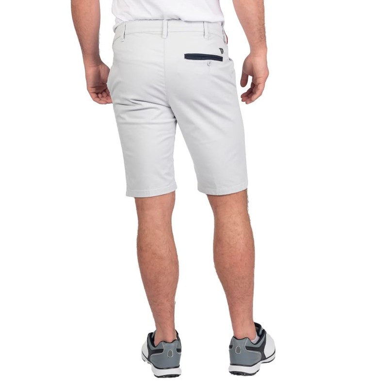 Island Green IGSHO2081 Mens Pop Trim Cotton Shorts Light Grey