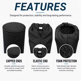 Mad Dog Boat Trailer Guide Pole Pad and Cover with Capped Ends | 60 Inch | Black | Heavy Duty UV Fade Proof Canvas | Set of Two