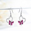 Twoowl Butterfly Earrings 925 Sterling Silver Heart Butterfly Dangle Drop