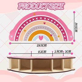 Yolistar Wooden Desk Organiser, Rainbow Desk Organiser, Rainbow Pen Holder, Children's Pen Organiser, Suitable for Office Organiser for Children's Pen Box and Classroom Organis