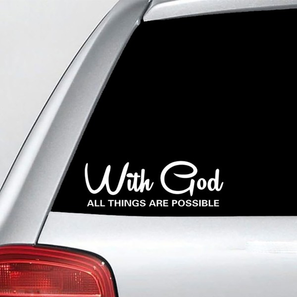 With God All Things are Possible Sticker Vinyl Decal for