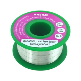 Ultra Fine Solder Wire Thin Gauge, 0.5mm Electronics Solder Wire Lead-Free, Rosin Core Alloy Electrical Soldering Wire RoHS 0.02in Diameter No Clean Fast Melting