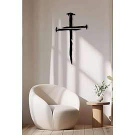 RESACO Wall Cross Jesus Crosses Wall Decor Religious Metal Wall Art Minimalist Decorations for Church Home Office Baptism Decor Gift for a Christian