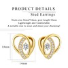 Sterling Silver Stud Earrings for Women, Heart Shaped Cubic Zirconia