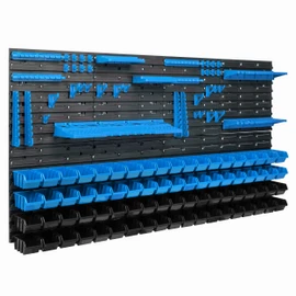 botle 76 Stacking Boxes Wall Shelf Plastic 154 x 78 cm Tool Holder Workshop Garage Storage System Visible Storage Boxes Chute