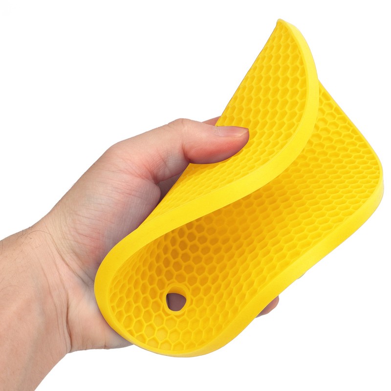 5Pcs Silicone Trivet Mat Square Round Honeycomb Hot Pad Non