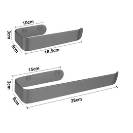 Toilet Roll Holder and Towel Holder Set - Hand Towel Holder, Toilet Roll Holder Wall Mounted. 2 pcs Bathroom Accessories Set for Kitchen, Bathroom, Laundry and Toilet.