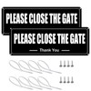 2 Pcs Please Close the Gate Sign Aluminum 3.5'' x