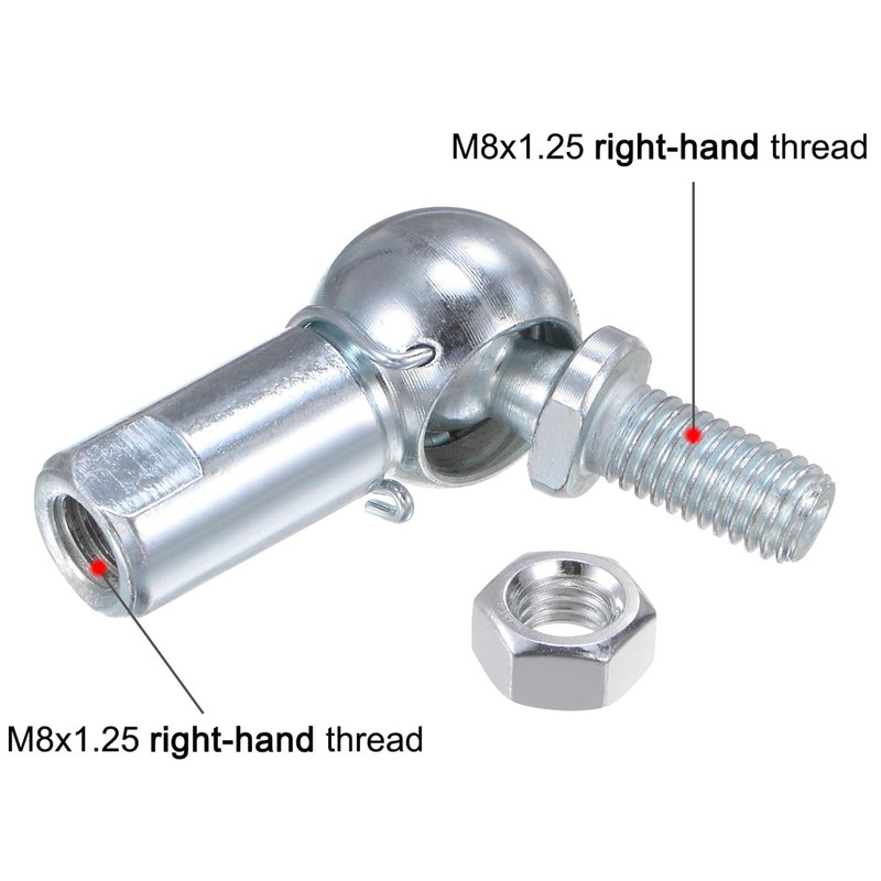 TA-VIGOR 4PCS CS13 M8 Angle Ball Joint, M8x1.25 Right Hand