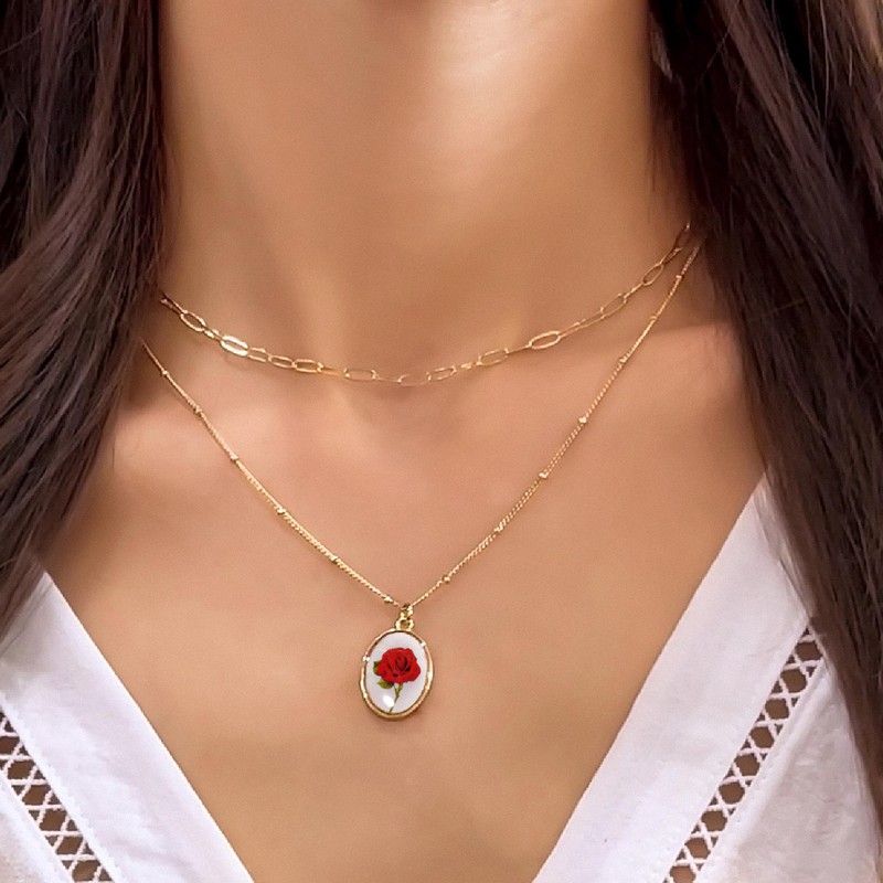 BONALUNA Birth Flower 14K Gold Necklace - 2 Layered &