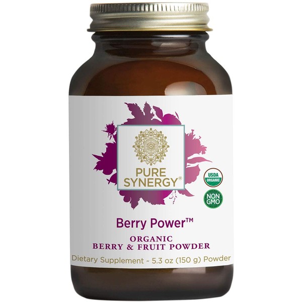 Pure Synergy Berry Power | 5.3 oz Powder | USDA Organic | Non-GMO | Vegan | with 20 Antioxidant-Rich Fruits and Berries