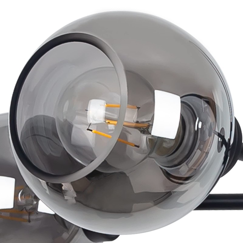Yolsunes Lighting Fixture Replacement Globes Top Opening Smokey Black Glass