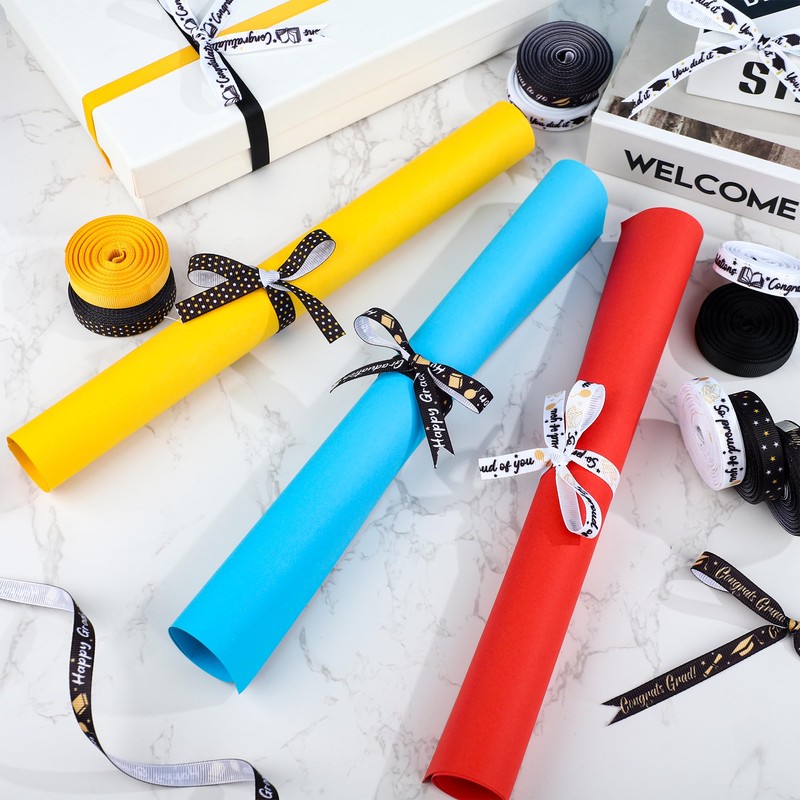 10 Rolls Graduation Ribbons Congrats Grad Grosgrain Ribbon 3/8 Inch