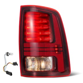 Chee Lyee Sport Type Tail Lights Compatible with Dodge Ram 1500 2500 3500 2013-2018 with Bulbs and Harnesses Taillights LED Black Right Passenger Side, Replace OEM: CH2801202 68093080AC