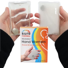 Reusable Hand Warmers Gel Click Hand Pocket Warmers (2 PACK) - Ideal for Golf, Hiking, Camping Outdoors Cold Nights - Click to Activate - Recharge By Boiling them In Water.