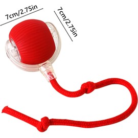 GLOSYA Interactive Rolling Dog Ball,Interactive Rolling Ball Dog Toy,Interactive Rolling Ball Dog Toy,Electric Dog Ball Toy,Electric Dog Ball,360° Smart Automatic Rolling Pet Ball(Red)