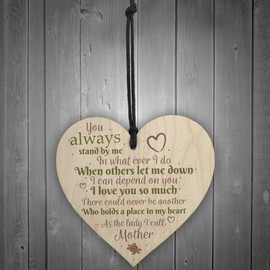 RED OCEAN Mother Love You Wooden Hanging Heart Mothers Day Birthday Cute Mum Gift From Daughter Sign