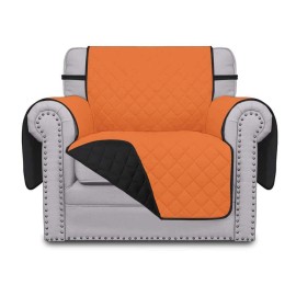 Dyiom Reversible Sofa/Couch Cover 82" x 76" in Orange/Black w/ Water-Resistan