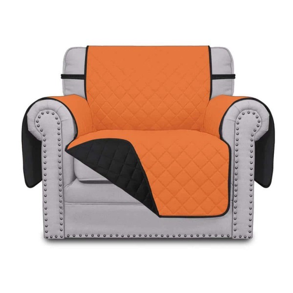 Dyiom Reversible Sofa/Couch Cover 82" x 76" in Orange/Black w/