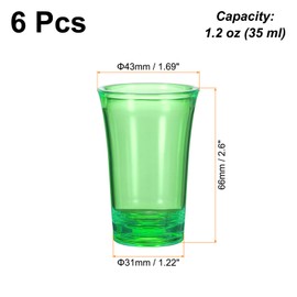 HARFINGTON 6pcs Shot Glasses 1.2oz Polystyrene Shot Glasses Ombre Multicolored Shot Glasses Bulk for Cocktail Round Shot Glasses Spirits Liquors, Green