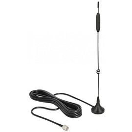 Delock LTE/GSM/UMTS Antenna SMA Male 5dBi Omni-Directional with Magnetic Connection Cable RG 174, 3 M) Standfus Outdoor