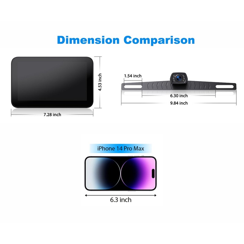 ZEROXCLUB Wired Backup Camera Kit with 7" Monitor, HD 1080P
