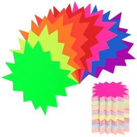LUKAWES 400 Pieces Store Signs Starburst Signs for Retail, Yard Sale Price Stickers, Fluorescent Garage Sale Stickers, Multicolor Sale Signs for Retail Store(3.5×2.8 Inch)