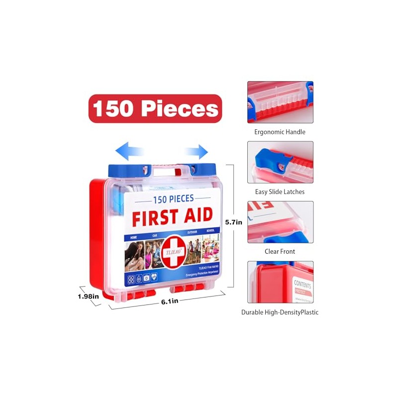 150-Piece Mini First Aid Kit for Home, Travel, and Outdoor