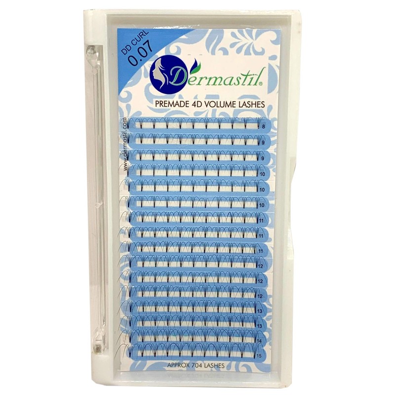 Dermastil 4D Premade Handmade Volume Eyelashes, Ready-to-Use Fan without Knots,