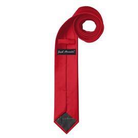 Jacob Alexander Men's Skinny Width 2" Solid Color Tie - Red