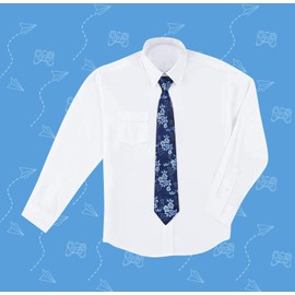 Enlision Ties for Boys 8-10 Boys Blue Floral Necktie and Pocket Square Set Adjustable Woven Formal Kids Ties for Wedding School Graduation