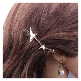 Inilbran Boho Star Hair Clip Gold Star Hair Clip Vintage Meteor Star Hair Pin Clip Minimalist Head Clip Accessories for Women and Girls Headpiece