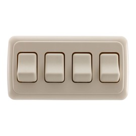 American Technology Components Quad SPST On-Off Switch with Bezel, 12-Volt, for RV, Trailer, Camper (Almond)