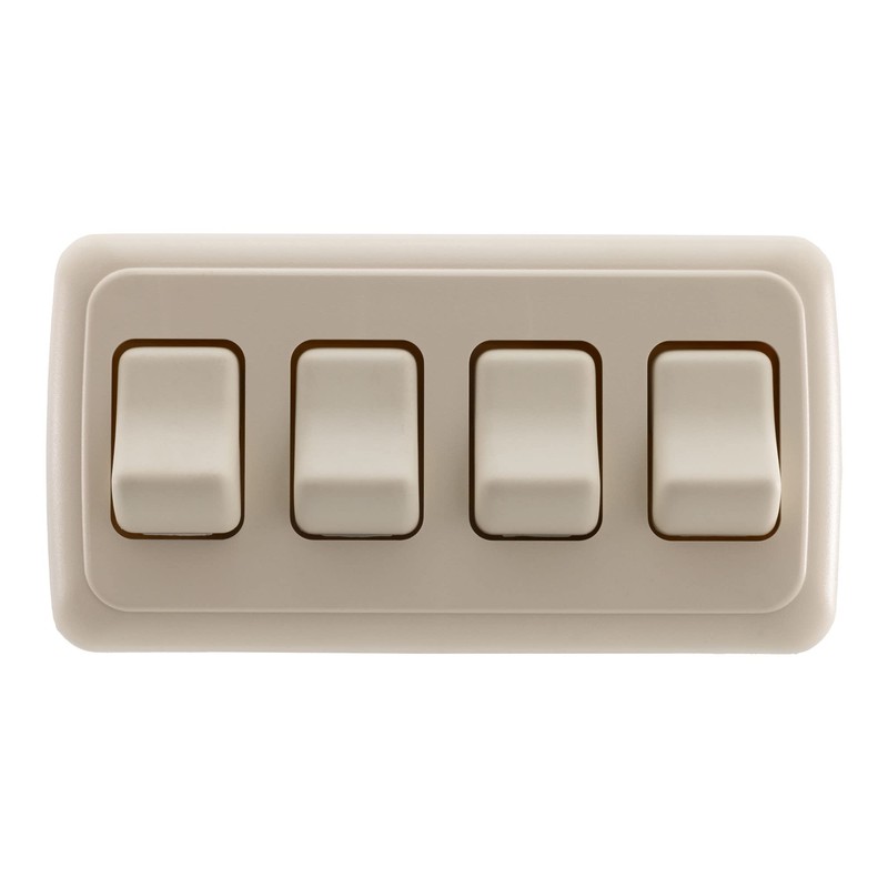 American Technology Components Quad SPST On-Off Switch with Bezel, 12-Volt,