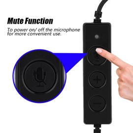 Sanpyl Auriculares de Oficina con Centro de Llamadas USB, Auriculares binaurales elásticos para el oído, Llamada Manos Libres, micrófono con cancelación de Ruido, función de Silencio