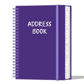 Address Book with Alphabetical Tabs - A5 Telephone & Address Book with Address Contacts, Special Date, Phone, Birthday & Internet Login Password for Home and Office, 6.2" x 8.5", Purple