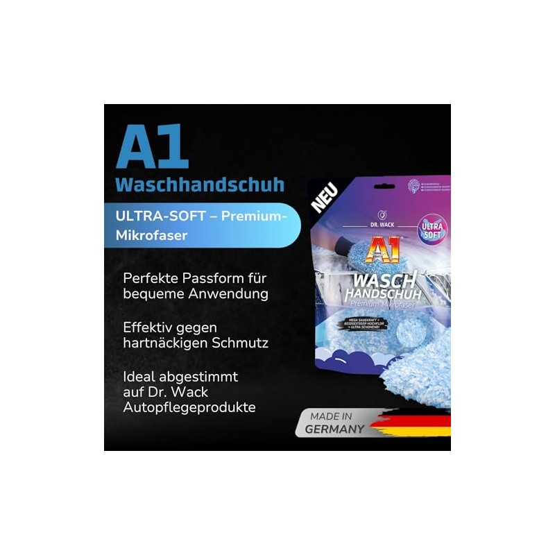 Dr. Wack - A1 Car Wash Mitt - Premium Microfibre