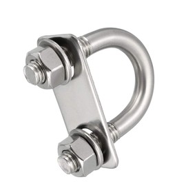 TOP-VIGOR 2 sets M10 Round U-Bolts, 27mm Inner Width 58mm Length 304 Stainless Steel Tie Down U-Bolts with Nut, Plate for Building Installations Mechanical Parts Connection Cehicles Ships