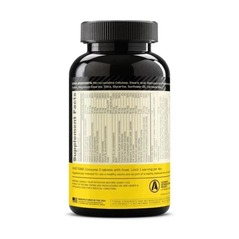 Multivitamínico diario Optimum Nutrition Opti-Men para hombres, apoyo inmunológico, 240
