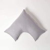 HOMESCAPES Damask Pillow Cover V Shape Silver Grey 38x76cm 100%
