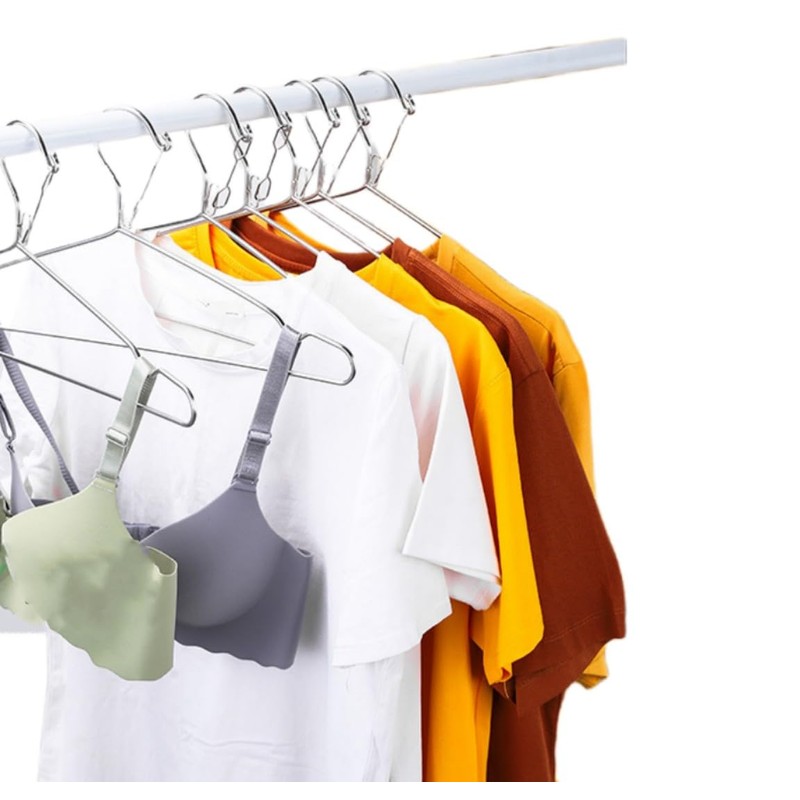 16.5” Wire Hanger 4mm Lockable Hangers 20Pack Stainless Steel Slim