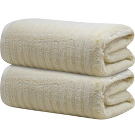 Towelogy Bamboo Bath Towels 70x120cm Quick-Drying Ideal for Adults, Gym & Travel OEKO-TEX Certified Also Perfect as Kids Bath Sheet (2, Beige)