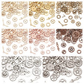 OLYCRAFT 400Pcs Harzfüller Antique Steampunk Gears Charms Resin Füllstoff 8-Farben UV Epoxy Resin Supplies Füllzubehör Für Schmuckherstellung Dekoration