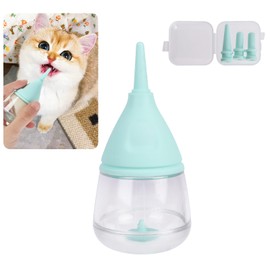 Ledander Pet Nursing Bottle, 40ml/ 1oz Kitten Puppy Feeding Bottles for Nursing, Anti-Choking Pet Nursing Bottle Set with 3pcs Replaceable Silicone Nipples for Newborn, Kittens, Puppies (Blue)