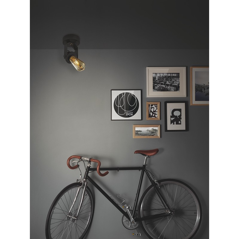 OSRAM 1906 Single Wall Spotlight, Aluminium, Black
