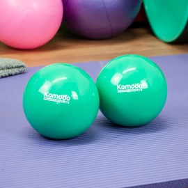Komodo Weighted Toning Balls - Soft Pilates Yoga Training Pair (Green, 2 x 1.5kg = 3kg)