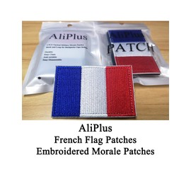2 PCS AliPlus France Flag Patches Embroidered Tactical Military Morale Patch Applique Fastener Hook and Loop