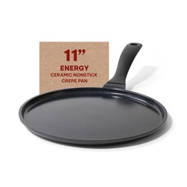 Alva Energy Ceramic Nonstick Crepe Pan, Griddle Skillet, Lead & Cadmium Free, Induction, Non Toxic Cookware, Easy-to-Clean, 9.8" - Size: 11"