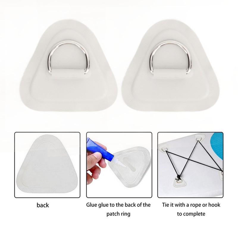 4 Pcs D Ring Patch Stainless Steel D Ring Pad